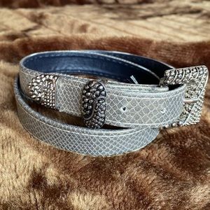 St. Maarten Dallas S Metallic Reptile-Look Belt